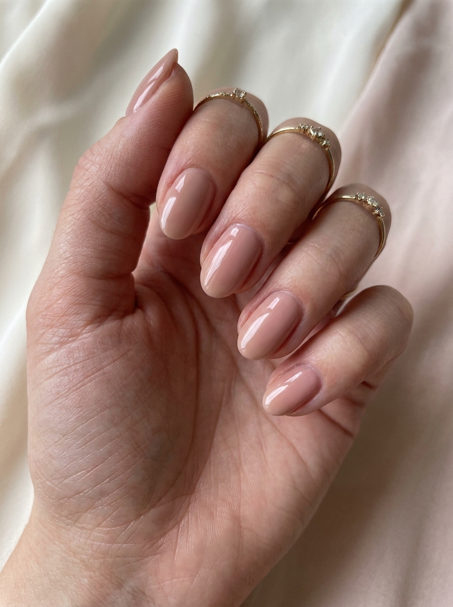 Rosy Nude Nägel als Nude Nägel Inspiration 2026